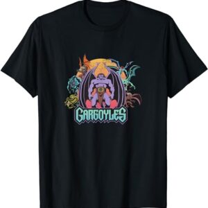 Disney Gargoyles Posing Under The Moon Epic Vintage Portrait T-Shirt
