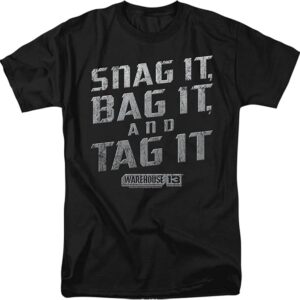 NBC Snag It. Distressed Print - Warehouse 13 Adult T-Shirt